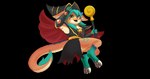 anthro black_pawpads clothed clothing female fur hair hat headgear headwear looking_at_viewer pawpads paws smile solo pocketmob konami yu-gi-oh! axiom_(pocketmob) dark_magician_girl duel_monster mammal vogex absurd_res alpha_channel hi_res