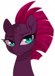 blue_eyes broken_horn eyelashes female hair horn scar simple_background solo toony white_background verawitch friendship_is_magic hasbro my_little_pony my_little_pony:_the_movie_(2017) mythology tempest_shadow_(mlp) equid equine mammal mythological_creature mythological_equine unicorn 2017