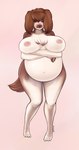 anthro areola arms_crossed_under_breasts barefoot belly big_belly big_breasts biped bodily_fluids breasts brown_hair chest_tuft crossed_arms feet female fur hair huge_breasts lactating licking licking_lips licking_own_lips milk navel nipples nude one_eye_closed outie_navel pregnant pregnant_anthro pregnant_female self_lick simple_background solo thick_thighs tongue tongue_out tuft wide_hips mess1ah zoe_(rmwx) bird_dog canid canine canis domestic_dog hunting_dog mammal spaniel 2012 artist_name hi_res