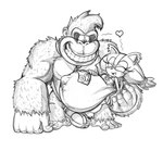 anthro baby_bump belly big_belly bottomwear bow_tie clothing crop_top duo eyes_closed female footwear grin heart_symbol jewelry male male/female necklace pregnant shirt shoes shorts size_difference smile topwear killboo donkey_kong_(series) nintendo sega sonic_boom sonic_the_hedgehog_(series) donkey_kong_(character) sticks_the_jungle_badger ape badger gorilla haplorhine mammal mustelid musteline primate hi_res sketch