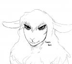 anthro black_and_white bovid caprine domestic_sheep female good_boy hi_res hladilnik jane_doe_(hladilnik) mammal monochrome nude sheep solo text