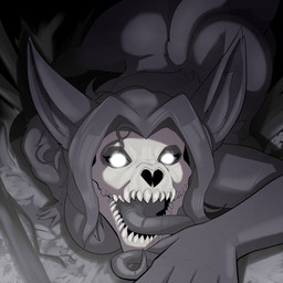 anthro big_butt black_body black_fur black_hair bone butt eyelashes female fur glowing glowing_eyes hair long_tongue looking_at_viewer nude nude_anthro nude_female sharp_teeth skull skull_head solo teeth tongue tongue_out white_eyes pillowymounds scp_foundation scp-1471-a malo 1:1 hi_res