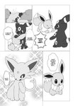 absurd_res ambiguous_gender black_and_white comic dialogue dipstick_tail dokuase duo ear_markings eevee eeveelution english_text espeon evolution_(transformation) eyes_closed facial_markings feral forehead_markings forked_tail fur generation_1_pokemon generation_2_pokemon greyscale hard_translated head_markings head_pat hi_res jumping leg_markings markings monochrome multicolored_body multicolored_fur neck_tuft nintendo plant pointy_speech_bubble pokemon pokemon_(species) right_to_left ring_(marking) simple_background sitting sitting_on_ground smile speech_bubble standing sunrise surprise tail tail_markings text third-party_edit transformation translated translation_edit tree tuft two_tone_body two_tone_fur umbreon unusual_anatomy unusual_tail white_background