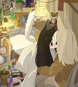 anthro beverage blush bottomless bottomless_female breasts butt cleavage clothed clothing detailed_background duo electronics female female/female fur furniture hair inside kissing legwear long_hair static tail tan_body tan_fur tan_hair topwear white_body white_fur doremifaso64 nintendo pokemon red_bull the_ring sadako_yamamura samara_morgan eevee generation_1_pokemon mammal pokemon_(species) 2025 animated colored digital_media_(artwork) hi_res shaded short_playtime sound webm