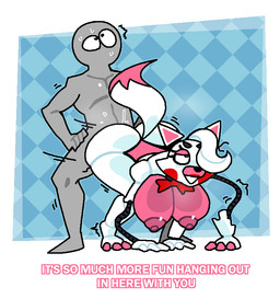 ambiguous_penetration anthro areola ass_up big_breasts big_butt blue_background bodily_fluids bow_tie breasts butt checkered checkered_background dipstick_tail duo eyelashes eyeshadow female grey_body hair hair_over_eye huge_breasts machine makeup male markings nipples nude one_eye_obstructed pattern_background penetration pink_areola pink_body pink_eyes pink_eyeshadow pink_nipples rosy_cheeks sex simple_background sweat sweatdrop tail tail_markings text thick_thighs white_background white_body white_hair wide_hips crushtrap five_nights_at_freddy's five_nights_at_freddy's_2 scottgames mangle_(fnaf) animatronic canid canine fox human mammal robot 2023 digital_media_(artwork)