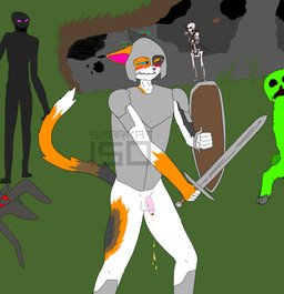 anthro armor blush bodily_fluids bone bottomless bottomless_male clothed clothing genital_fluids group leaking_urine male omorashi pee_desperation skeleton tears_of_desperation urine sparkat150 microsoft minecraft mojang xbox_game_studios animated_skeleton calico_cat creeper_(minecraft) domestic_cat enderman felid feline felis mammal skeleton_(minecraft) undead absurd_res hi_res