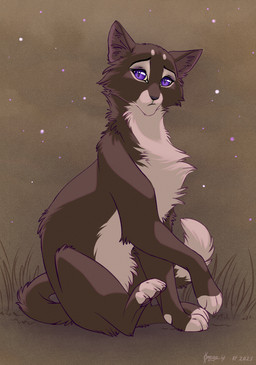 brown_body brown_fur cheek_tuft chest_tuft confusion eyelashes facial_tuft female feral fur inner_ear_fluff looking_away paws purple_eyes sitting solo tail tan_body tan_fur tuft yellow_sclera omega_lioness domestic_cat felid feline felis mammal 2025 colored colored_sketch digital_drawing_(artwork) digital_media_(artwork) hi_res shaded sketch