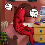 bed bedroom dialogue dreadlocks erection furniture genitals glans hair holding_penis inside lamp looking_at_viewer male masturbation not_furry nude on_bed penile penile_masturbation penis red_body red_glans red_hair red_penis sitting sitting_on_bed solo talking_to_viewer text vein ubernerdmaster don't_hug_me_i'm_scared red_guy_(dhmis) humanoid 1:1 2016 english_text