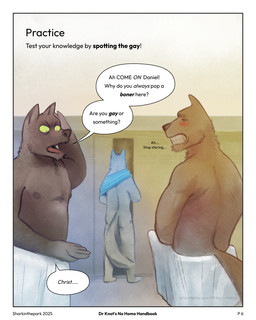 angry anthro biped blue_clothing blue_shirt blue_topwear blush bold_text brown_body brown_fur bulge clothing detailed_bulge dialogue dressing embarrassed erection erection_under_clothing erection_under_towel fur genital_outline green_eyes group locker looking_away male male_anthro nipples penis_outline shirt speech_bubble tail topwear towel trio unwanted_erection sharkinthepark canid canine canis domestic_dog mammal 2025 4:5 absurd_res hi_res