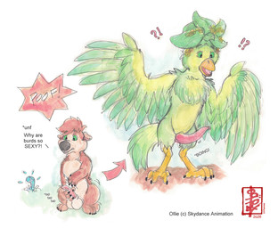 animal_genitalia animal_penis aroused avian_feet balls claws dialogue erection exclamation_point feathered_wings feathers feral genitals magic male masturbation penile penile_masturbation penis question_mark rodent_penis solo species_transformation surprise_transformation surprised transformation transformation_by_substance wings fennec_(artist) skydance_animation swapped_(movie) ollie_(swapped) avian bird javan_(species) mammal pookoo rodent painting_(artwork) traditional_media_(artwork) watercolor_(artwork)