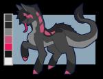 4_eyes arozse_cain black_body black_fur feral fur grey_body grey_fur hooves long_tongue looking_at_viewer male markings multi_eye pink_eyes simple_background solo tentacle_tongue tentacles tongue chitafokkusu hasbro my_little_pony fan_character mammal tatzlpony tatzlwurm 2018 alpha_channel digital_media_(artwork) hi_res