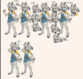 2_toes angry anthro barefoot blush bodily_fluids breath clothing cloven_hooves collar embarrassed eyes_closed feet fur grey_body grey_fur grey_hair hair hand_on_hip hooved_plantigrade hooved_toes hooves horn looking_at_viewer male overalls plantigrade shirt shortalls shy simple_background smile smug solo standing sweat sweatdrop tail tail_motion tailwag text thinking toes topwear youtuber juangeedraws pngtuber 3/3_elk cervine deer elk mammal 2025 digital_media_(artwork) english_text model_sheet