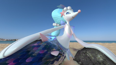 ambiguous_gender beach blue_eyes blue_hair feral fin gem hair looking_at_viewer outside pearl_(gem) scales seaside solo split_form barbonicles nintendo pokemon aquatic generation_7_pokemon mammal merfolk pinniped pokemon_(species) primarina sea_lion 16:9 3d_(artwork) digital_media_(artwork) hi_res widescreen
