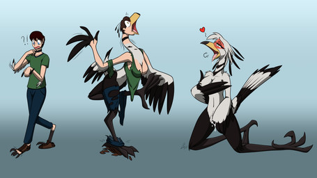 anthro avian_feet beak bodily_fluids bottomwear breast_fondling breast_growth breast_play breasts clothing dripping feathered_wings feathers feet female fondling footwear gender_transformation genital_fluids green_clothing green_shirt green_topwear growth hand_on_breast human_to_anthro interrobang kneeling male masturbation mid_transformation mtf_transformation nipples non-mammal_breasts nude open_beak open_mouth pants shirt shoes simple_background solo species_transformation surprised tail tail_growth talons toes topwear torn_clothing torn_shoes transformation vaginal vaginal_fluid_drip vaginal_fluids vaginal_masturbation winged_arms wings whitephoenix52 accipitriform avian bird human mammal secretary_bird 16:9 absurd_res digital_media_(artwork) hi_res sequence widescreen