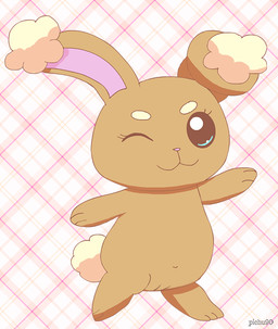 blue_eyes brown_body brown_fur female feral fur genitals navel one_eye_closed pattern_background simple_background solo tan_body tan_fur vulva wink pichu90 nintendo pokemon buneary generation_4_pokemon pokemon_(species) 2019 signature