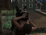 bodily_fluids breasts clothed clothing female female_prey feral feral_pred human_prey oral_vore saliva topless vore werewolfcz equid equine horse human mammal 3d_(artwork) 4:3 digital_media_(artwork) hi_res