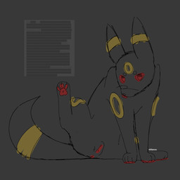 animal_genitalia animal_vulva anus canine_genitalia canine_vulva female feral genitals looking_at_viewer raised_leg solo tongue tongue_out vulva chillyanon nintendo pokemon eeveelution generation_2_pokemon pokemon_(species) umbreon hi_res