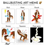 1:1 anthro attack ball_punching ball_squeeze ballbusting ballbusting_art_meme bdsm bondage bound challenge clouded_leopard cock_and_ball_torture covering covering_eyes covering_face crotch_attack crotch_kick cuff_(restraint) duo electricity english_text exclamation_point feet felid foot_on_balls genital_torture hi_res in_the_air kick kicking_balls knee_to_the_balls kodi_(kodikola) kodikola leopard lightning lightning_bolt lightning_strike male mammal meme multiple_images pantherine punch restraints solo squeezing stomping stomping_on_balls text