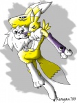 black_sclera blue_eyes breasts canine claws digimon facial_markings female fox fur gloves markings naturally_censored navel neck_ruff reagan700 renamon solo white_fur yellow_fur
Rating: Safe
Score: 1
User: Test-Subject_217601
Date: December 09, 2011