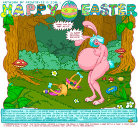 after_vore ambiguous_gender ambiguous_prey anthro anthro_pred basket beer_bottle belly big_belly blue_eyes blue_hair blue_tail blue_text bottle buckteeth container copyright_symbol daisy_(flower) dog_food dog_treat easter_egg empty_bottle eyebrows female female_pred flower forest forest_background fungus fur genitals green_grass hair heart_symbol holding_belly holding_own_belly holidays mushroom oral_vore pet_food pink_body pink_eyebrows pink_fur plant profanity purple_text scut_tail sex_toy short_tail shrub standing symbol tail teeth text toilet_paper tree vibrator vore vulva when_you_see_it white_speech_bubble frostbyte_(artist) easter easter_bunny animal_humanoid humanoid lagomorph lagomorph_humanoid leporid_humanoid mammal mammal_humanoid rabbit_humanoid 2011 artist_name digital_drawing_(artwork) digital_media_(artwork) english_description english_text story