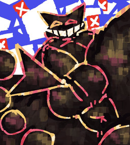 anthro anus balls black_body butt close-up flaccid genital_focus genitals glistening glistening_body grin grinning_at_viewer heterochromia male penis presenting presenting_hindquarters segmented_tail simple_background slightly_chubby small_penis smile smiling_at_viewer solo tail tail_pointing_to_anus thick_thighs scaliescum deltarune undertale_(series) friend_(deltarune) darkner felid mammal shadow_creature colored_line_art hi_res