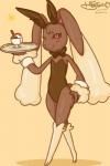 bunny_costume butt clothing costume dessert fake_ears fake_rabbit_ears female floppy_ears fluffy food ice_cream ironic_fake_ears latex latex_clothing latex_skinsuit long_ears rubber_clothing skinsuit solo tight_clothing xneostarx nintendo playboy pokemon generation_4_pokemon lagomorph lopunny mammal pokemon_(species) 2:3 absurd_res hi_res