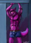 abs anthro belt biceps bottomwear chest_tuft clothed clothing fur male male_anthro muscular muscular_anthro muscular_male nipples pants pecs purple_body purple_fur purple_nipples solo teeth topless torn_clothing triceps tuft asher_tail cartoon_network mythology ok_k.o.!_let's_be_heroes bernard_(ok_k.o.!_lbh) canid canine canis mammal mythological_canine mythological_creature werecanid werecanine werecreature werewolf wolf 2017 hi_res