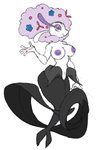 anthro areola big_breasts breasts clothed clothing female flower gesture looking_at_viewer nipples plant presenting presenting_breasts simple_background smile solo suggestive suggestive_gesture topless thetunafish nintendo pokemon florgack florges generation_6_pokemon pokemon_(species) white_flower_florges absurd_res hi_res