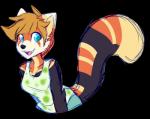 anthro blonde_hair blue_eyes female fur hair orange_body orange_fur simple_background solo tan_body tan_fur transparent_background white_body white_fur freeze-pop88 ailurid mammal red_panda alpha_channel