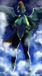 abs amber_eyes anthro anthrofied blonde_hair breasts cleavage clothed clothing female hair hands_on_hips jumpsuit looking_at_viewer muscular muscular_anthro muscular_female night nipple_outline solo spread_wings star wings anthroponiessfm friendship_is_magic hasbro my_little_pony mythology lightning_dust_(mlp) equid equine mammal mythological_creature mythological_equine pegasus 3d_(artwork) 9:16 digital_media_(artwork) hi_res