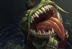 bodily_fluids claws clothed clothing drooling fangs gaping_mouth hat headgear headwear male mouth_shot open_mouth palate saliva sharp_teeth solo teeth tongue tongue_out themirth league_of_legends riot_games tencent tahm_kench_(lol) catfish demon fish marine