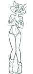 2024 angry anthro areola areola_slip arms_bent big_areola big_breasts biped black_and_white blush blush_lines bodily_fluids breasts cheek_tuft clothed clothing covering covering_breasts covering_self curved_eyebrows dark_areola digital_drawing_(artwork) digital_media_(artwork) domestic_cat embarrassed eyebrows eyelashes facial_tuft felid feline felis female fingers footwear front_view full-length_portrait fur fur_tuft hi_res huge_areola huge_breasts humanoid_hands legs_together long_legs looking_at_viewer loose_socks mammal monochrome pamela_bondani panties patrol_03 portrait prick_ears redout sharp_teeth skinny_female snarling socks solo standing sweat teeth topless topless_anthro topless_female tuft underwear wide_hips