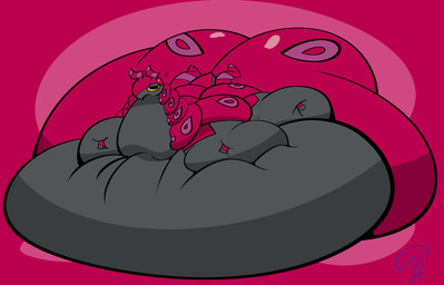 ambiguous_gender antennae_(anatomy) belly belly_on_ground big_belly big_butt black_body black_eyes butt feral hooves huge_belly huge_butt hyper hyper_belly hyper_butt immobile looking_at_viewer lying morbidly_obese morbidly_obese_ambiguous morbidly_obese_feral multicolored_body obese obese_ambiguous obese_feral on_front overweight overweight_ambiguous overweight_feral red_antennae red_background red_body red_tail simple_background solo tail two_tone_body yellow_sclera jarodoc1324 nintendo pokemon arthropod generation_5_pokemon pokemon_(species) scolipede 2026 absurd_res cel_shading colored digital_media_(artwork) hi_res shaded signature
