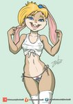 anthro camel_toe clothing female nipple_outline panties solo underwear zoobastik looney_tunes space_jam warner_brothers lola_bunny lagomorph leporid mammal rabbit absurd_res hi_res