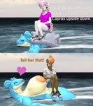 3d_(artwork) anthro anthrofied big_breasts blue_body breasts button_mash_(mlp) dialogue digital_media_(artwork) english_text equid equine female friendship_is_magic generation_1_pokemon hasbro heart_symbol hi_res horn huge_breasts lapras male male/female mammal my_little_pony mythological_creature mythological_equine mythology nintendo nipples papadragon69 pokemon pokemon_(species) pupils sitting sweetie_belle_(mlp) swimming text unicorn water