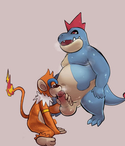 anthro aroused balls belly bodily_fluids duo fangs fellatio fire forced fur genitals handjob hellstalker licking male male/male military musk nipples nude oral orgasm overweight paws penile penis scales sex soldier sweat tail teeth thick_thighs tongue warrior water hidronics nintendo pokemon luke_hidron crocodilian croconaw generation_2_pokemon generation_4_pokemon mammal monferno pokemon_(species) primate reptile scalie