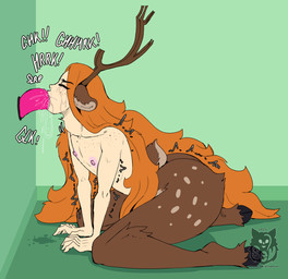 all_fours antlers bodily_fluids brown_body brown_fur crying deep_throat dildo dildo_in_mouth drooling emanata eyes_closed female flat_chested freckled_chest freckled_face freckled_shoulders freckles fur gagging hair hooves horn kneeling light_body light_skin long_hair markings multicolored_body multicolored_fur neck_bulge nipples nude oral oral_penetration orange_hair penetration saliva scut_tail sex_toy sex_toy_in_mouth sex_toy_insertion shaking short_tail solo sound_effects spots spotted_body spotted_fur swallowing tail tears tremble_spikes trembling two_tone_body two_tone_fur sevsartcave freya_agalith animal_humanoid deer deer_humanoid faun humanoid mammal mammal_humanoid absurd_res hi_res