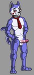 anthro balls erection genitals machine male necktie nude penis solo dantett fazbear_fanverse five_nights_at_candy's five_nights_at_candy's_4 candy_(fnac) felid feline mammal robot full-length_portrait hi_res portrait