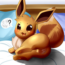 anus aroused bed blush bodily_fluids brown_body brown_butt brown_ears brown_eyes brown_fur brown_tail brown_vulva butt detailed_background feet female feral fur furniture genital_fluids genitals hindpaw leaking lying on_side open_mouth paws presenting pussy_juice_leaking smile solo tail vaginal_fluids vulva starryvolta nintendo pokemon eevee eeveelution generation_1_pokemon generation_6_pokemon pokemon_(species) sylveon 1:1 hi_res