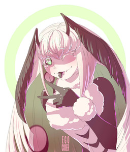 antennae_(anatomy) black_sclera blue_eyes female fur gesture green_hair hair hand_gesture long_hair one_eye_closed pupils reverse_v_sign solo tongue tongue_out unusual_pupils v_sign white_body white_fur white_hair egocider vtuber juniper_actias animal_humanoid arthropod arthropod_humanoid humanoid insect insect_humanoid lepidopteran lepidopteran_humanoid moth moth_humanoid absurd_res bust_portrait hi_res portrait