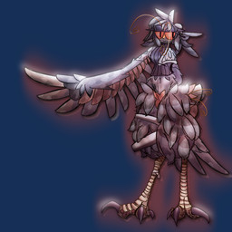 antennae_(anatomy) anthro avian_feet bandage bottom_heavy bottomless claws clothed clothing facial_markings feathered_wings feathers featureless_crotch feet female grey_body grey_feathers head_markings inner_ear_fluff markings monster_girl_(genre) mottled multicolored_body off_shoulder orange_body orange_eyes orange_feathers partial_nudity purple_body purple_feathers simple_background sleeveless_shirt solo sweater sweater_only tail tail_feathers talons thick_thighs toe_claws toes topwear topwear_only transparent_background tuft turtleneck winged_arms wings keitai european_mythology greek_mythology mythology avian harpy mythological_avian mythological_creature aliasing alpha_channel digital_media_(artwork) hi_res model_sheet