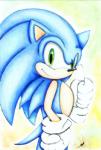 clothing gloves green_eyes handwear looking_at_viewer male solo shilumi sega sonic_the_hedgehog_(series) sonic_the_hedgehog eulipotyphlan hedgehog mammal 2010 hi_res traditional_media_(artwork)