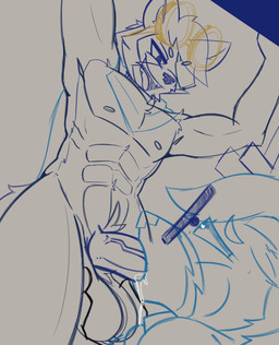 abs anthro anthro_on_anthro anthro_penetrated anthro_penetrating anthro_penetrating_anthro ball_fondling balls bodily_fluids crotch_tuft duo eye_patch eyewear eyewear_on_head fellatio fondling genitals glasses goggles goggles_on_head half-closed_eyes heart_eyes heart_symbol interspecies kerchief looking_at_another looking_down male male/male male_penetrated male_penetrating male_penetrating_male muscular muscular_anthro muscular_male narrowed_eyes nipples oral penetration penile penis saliva sex tuft vein veiny_penis skweekers dutch_(skweekers) spot_(skweekers) deer mammal procyonid raccoon 2025 hi_res sketch unfinished