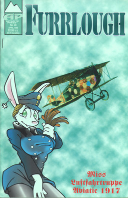 abstract_background aircraft airplane anthro austria-hungary big_breasts biplane breasts brown_hair button_(fastener) clothing cross female fur gloves green_eyes hair handwear hat headgear headwear iron_cross military_uniform propeller simple_background sky text uniform vehicle white_body white_fur king-cheetah albatros_flugzeugwerke_gmbh antarctic_press focke-wulf_flugzeugbau_ag fokker_d.vii furrlough lagomorph leporid mammal rabbit 1996 comic cover english_description english_text