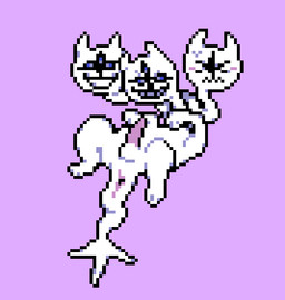 3_heads anthro anus balls blue_background blush crossgender ftm_crossgender fur genitals hydra_problems looking_at_viewer male multi_head presenting simple_background solo tail_anus white_body white_fur xbox_cool_420 deltarune european_mythology greek_mythology mythology undertale_(series) clover_(deltarune) darkner felid hydra mammal 2025 digital_media_(artwork) pixel_(artwork)