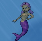 animal_genitalia animal_pussy anus brown_nipples cetacean_genitalia cetacean_pussy female flat_chested genitals hair innie_pussy looking_at_viewer nipples purple_hair pussy simple_background solo split_form young thunderouserections bubble_guppies oona humanoid marine merfolk