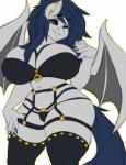 anthro big_breasts bondage_gear breasts clothed clothing curvy_figure female huge_breasts legwear skimpy slightly_chubby smile solo standing thick_thighs thigh_highs underwear voluptuous missmixi hasbro my_little_pony bat_pony equid mammal absurd_res hi_res