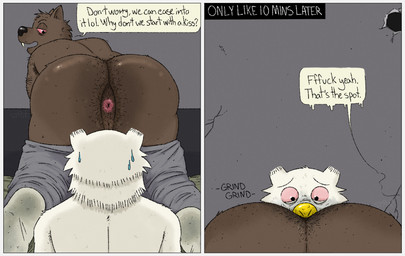 anal anal_request anthro anus anus_focus beak big_butt black_eyes blush bodily_fluids body_hair border bottomwear bottomwear_down brown_body brown_fur butt butt_hair butt_sniffing clothed clothing dialogue dirty dirty_clothing dirty_feet dirty_socks duo feathers feet footwear fur furniture genitals glory_hole grey_clothing hairy looking_back male male/male male_anthro musk narrowed_eyes nude oral oral_request overweight overweight_male owl_(megg_mogg_&_owl) pants pants_down partially_clothed pink_anus presenting presenting_anus presenting_hindquarters profanity pubes rear_view red_eyes requesting rimming rimming_request sex sex_request simple_background smelly smile sniffing socks sound_effects speech_bubble sweat sweatdrop teeth text white_body white_border white_fur yellow_beak stinkdyde werewolf_jones avian bird canid canine canis mammal owl rodent wolf comic digital_media_(artwork) english_text hi_res