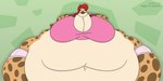 anthro belly big_belly big_breasts bottomwear breasts clothing copyright_symbol deep_navel eyes_closed female fur hair huge_belly huge_breasts huge_hips huge_thighs hyper hyper_belly hyper_hips hyper_thighs licking licking_lips markings morbidly_obese morbidly_obese_anthro morbidly_obese_female navel obese obese_anthro obese_female overweight overweight_anthro overweight_female ponytail red_hair shirt shorts solo spots spotted_body spotted_fur symbol thick_thighs tongue tongue_out topwear wide_hips satsumalord reggie_(chaotick9) hyena mammal spotted_hyena 2020 2:1 digital_media_(artwork) hi_res