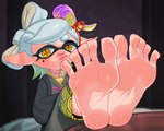 5_toes asian_clothing barefoot clothing east_asian_clothing feet female foot_fetish foot_focus humanoid_feet humanoid_pointy_ears japanese_clothing kimono markings mole_(marking) plantigrade pointy_ears soles toes staerk nintendo splatoon marie_(splatoon) animal_humanoid cephalopod cephalopod_humanoid humanoid inkling marine marine_humanoid mollusk mollusk_humanoid